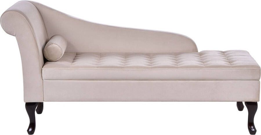 Beliani PESSAC Chaise longue Beige Linkerzijde Fluweel