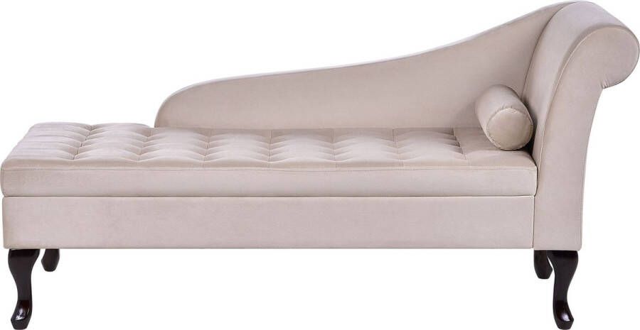 Beliani PESSAC Chaise longue Beige Rechterzijde Fluweel