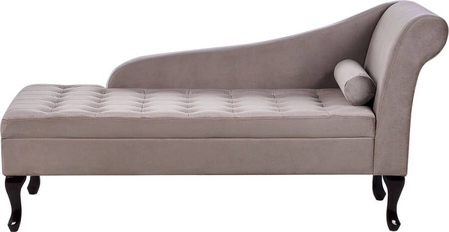 Beliani PESSAC Chaise longue Taupe Rechterzijde Fluweel