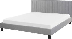 Beliani POITIERS Tweepersoonsbed grijs polyester