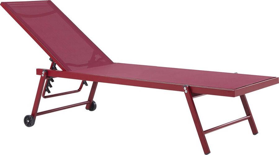 Beliani PORTOFINO Strandstoel Rood Aluminium