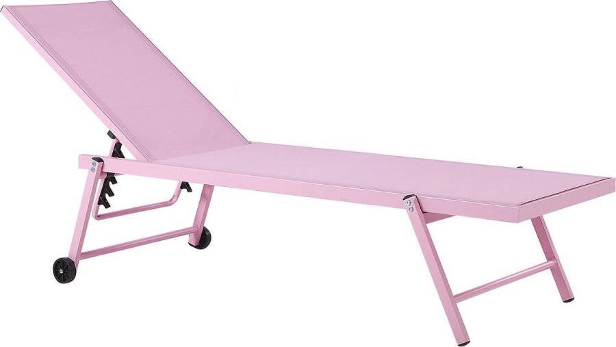 Beliani PORTOFINO Strandstoel Roze Aluminium