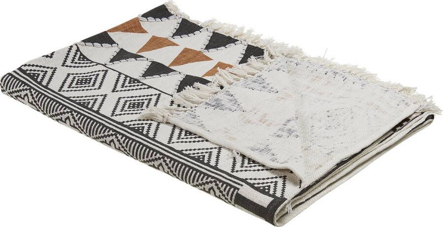 Beliani PRODATUR Plaid Mosterdgeel 130 x 180 cm Katoen