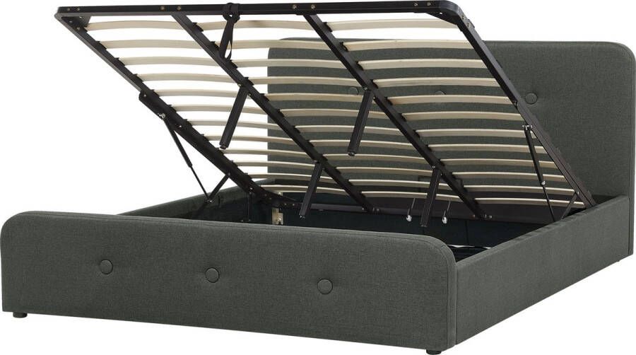Beliani -RENNES -Bed met opbergruimte-Donkergrijs-180x200 cm-Polyester