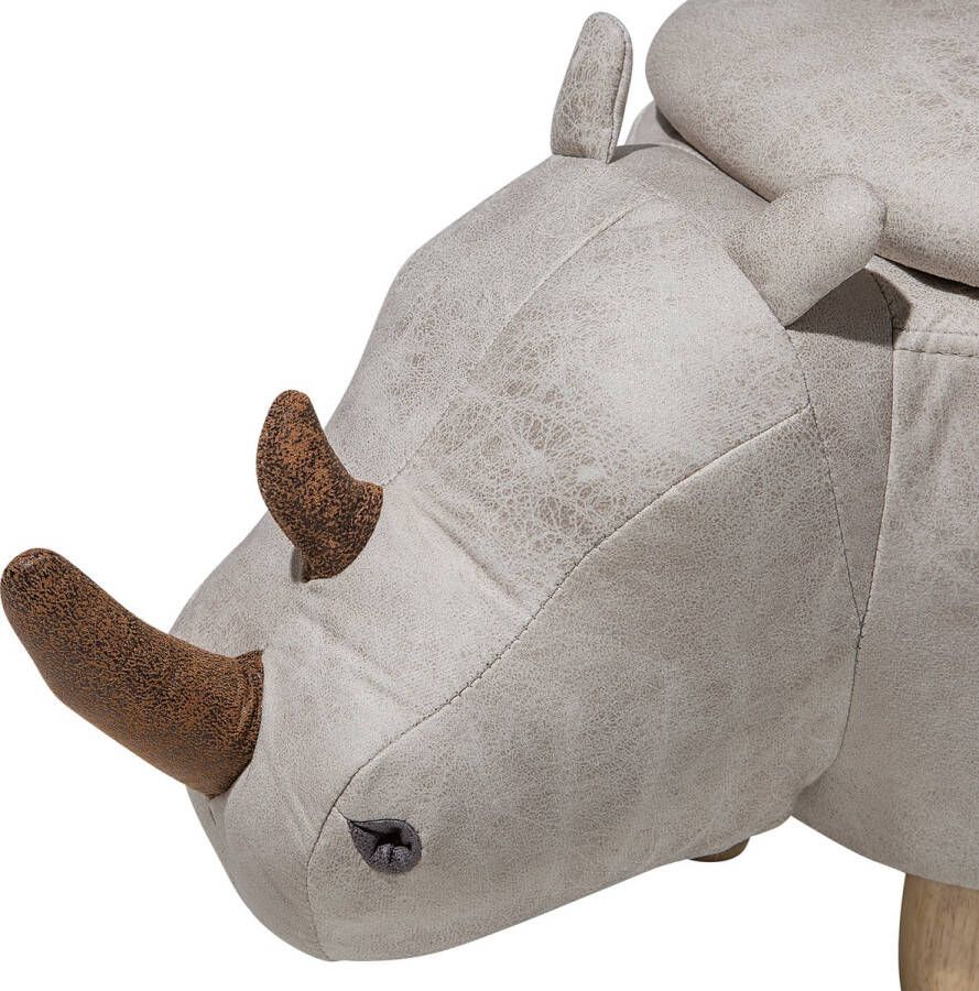 Beliani RHINO Hocker grijs Kunstleer