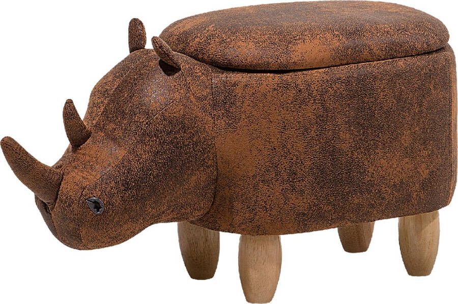 Beliani RHINO Dierenhocker-Bruin-Kunstleer