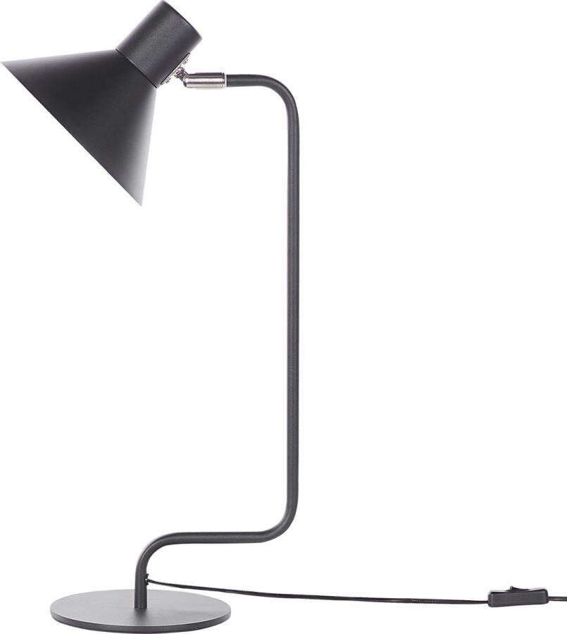 Beliani RIMAVA Bureaulamp Zwart IJzer