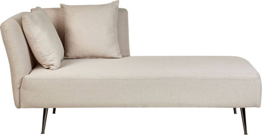 Beliani RIOM Chaise longue Beige Linkszijdig Stof