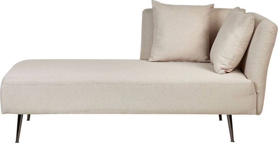 Beliani RIOM Chaise longue Beige Rechtszijdig Stof