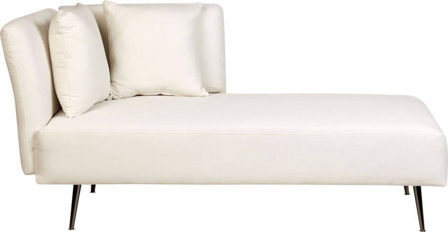 Beliani RIOM Chaise longue Gebroken wit Linkszijdig Stof