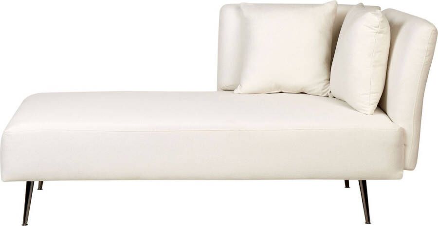 Beliani RIOM Chaise longue Wit Rechtszijdig Stof