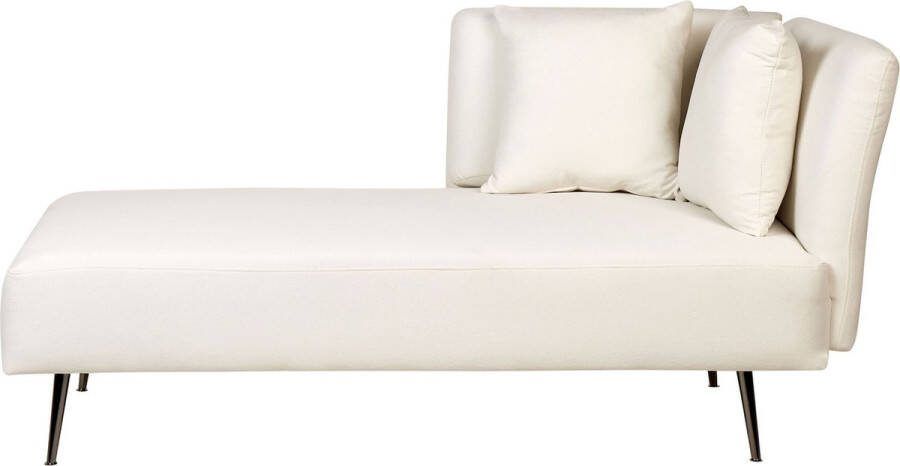 Beliani RIOM Chaise longue Gebroken wit Rechtszijdig Stof