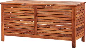 Beliani RIVIERA Kussenbox Donkere houtkleur Acaciahout