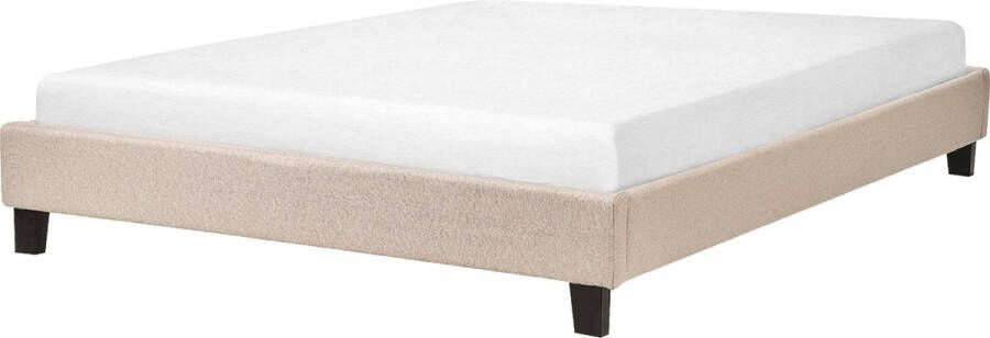 Beliani ROANNE Tweepersoonsbed Beige 140 x 200 cm Polyester