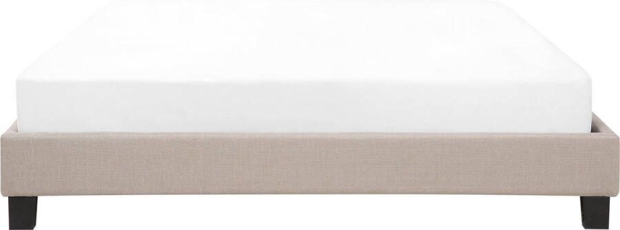 Beliani -ROANNE-Tweepersoonsbed-Donkerhout-180 x 200 cm-Polyester
