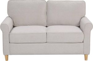 Beliani RONNEBY Two Seater Sofa Beige Fluweel