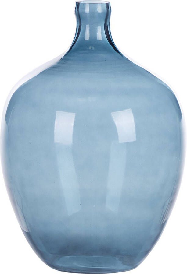 Beliani ROTI Bloemenvaas Blauw 39 cm Glas