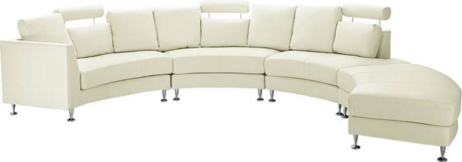 Beliani ROTUNDE U-vormige bank-Beige-Leer Kunstleer