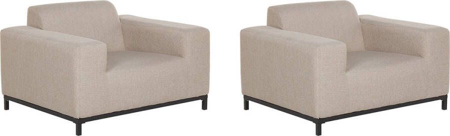 Beliani ROVIGO Fauteuil set van 2 beige polyester