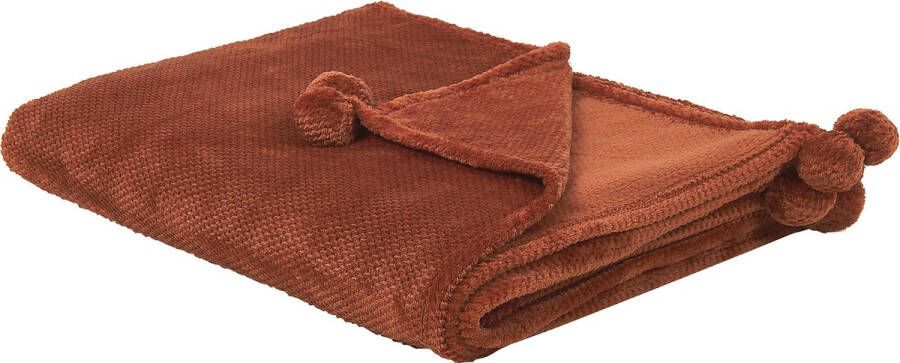 Beliani SAITLER Plaid Bruin 150 x 200 cm Polyester