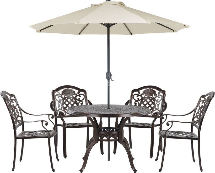 Beliani SALENTO Tuinset Bruin Aluminium