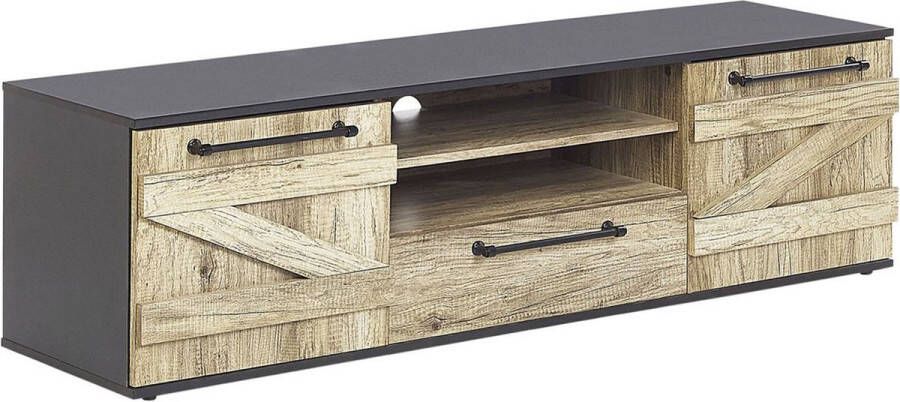 Beliani SALTER TV-meubel Lichte houtkleur Vezelplaat