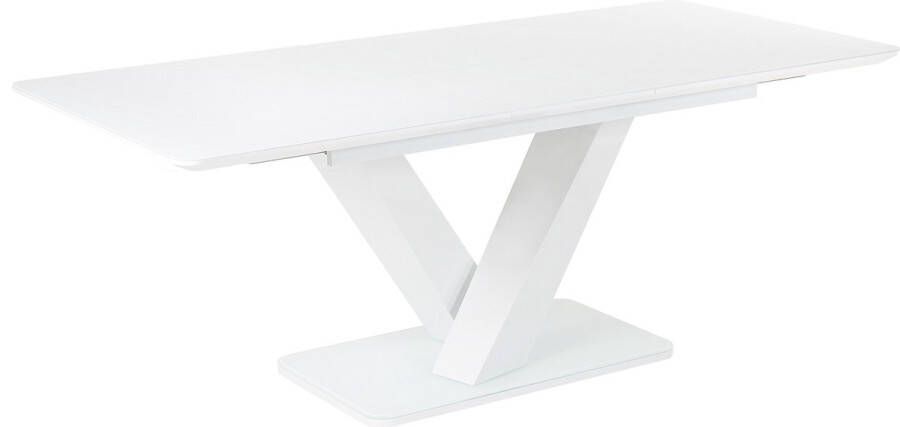 Beliani SALTUM Verlengbare tafel-Wit-MDF Veiligheidsglas