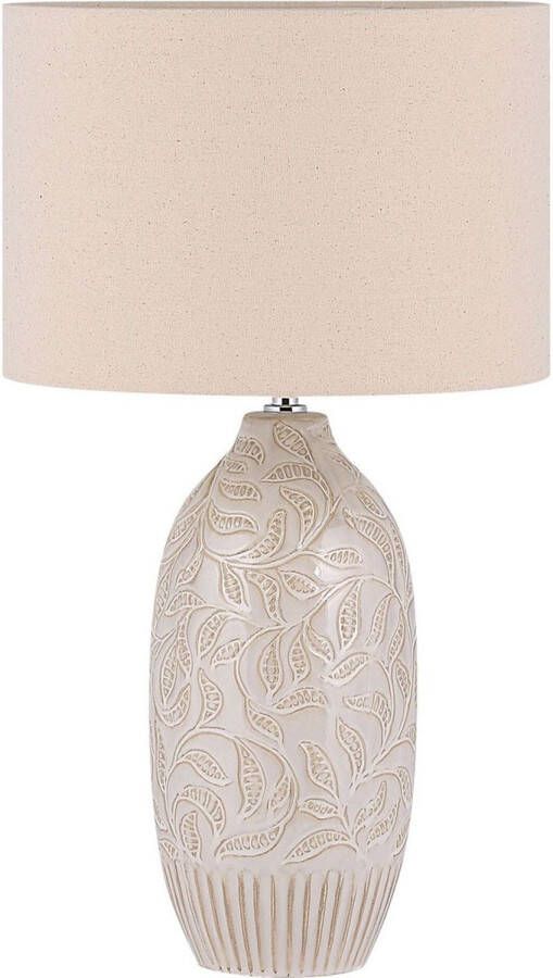 Beliani SALZA Tafellamp Beige Keramiek