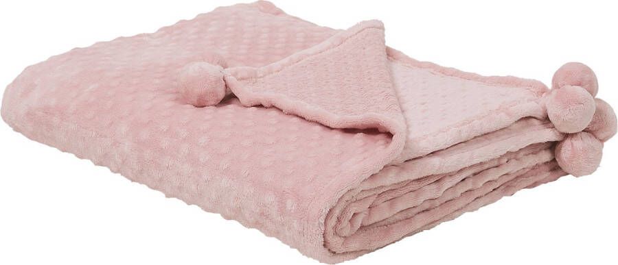 Beliani SAMUR Plaid Roze 200 x 220 cm Polyester