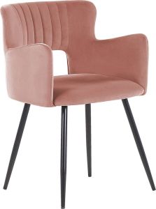 Beliani Sanilac Eetkamerstoel-roze-fluweel