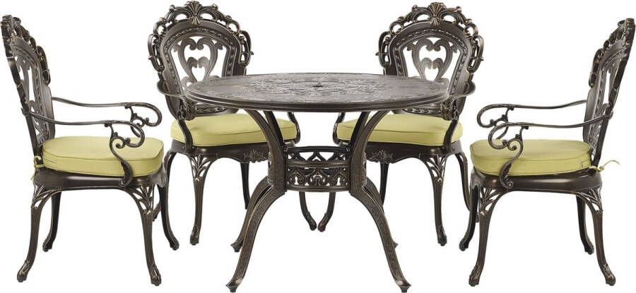 Beliani SAPRI Tuinset voor 4 Bruin Aluminium
