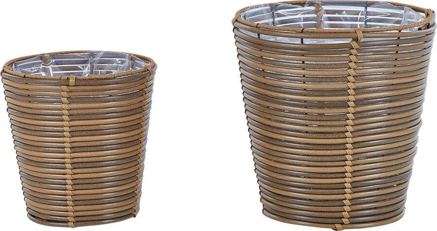 Beliani Sarti Plantenbak Voor Buiten-bruin-pe Rotan