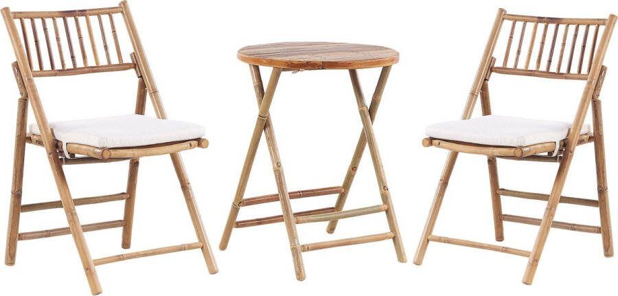 Beliani SAVELLETRI Bistroset voor 2 Lichte houtkleur Bamboehout