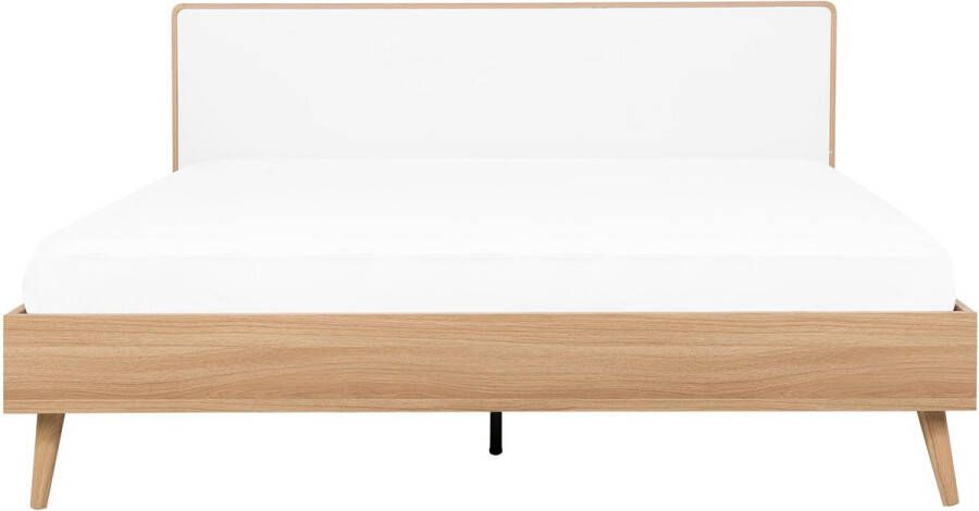 Beliani SERRIS Tweepersoonsbed lichte houtkleur vezelplaat