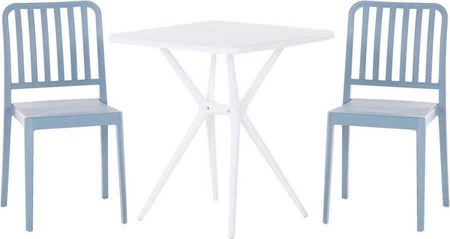 Beliani SERSALE Bistroset voor 2 Blauw Wit Synthetisch materiaal