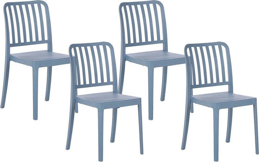 Beliani -SERSALE -Tuinstoel set van 4-Blauw-Synthetisch materiaal