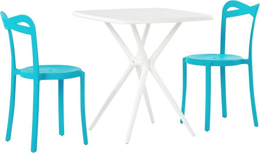 Beliani SERSALE|CAMOGLI Bistroset voor 2 Blauw|Wit Synthetisch
