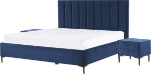 Beliani SEZANNE Slaapkamerset blauw 160x200