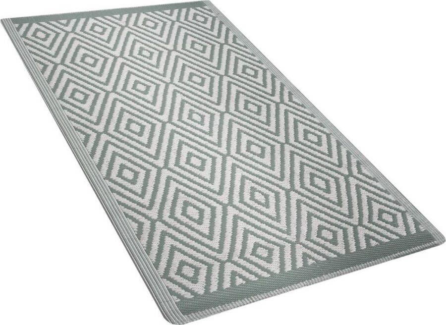 Beliani SIKAR Outdoor kleed Groen 90 x 150 cm Polypropyleen