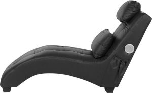 Beliani SIMORRE Chaise Longue Zwart Kunstleer