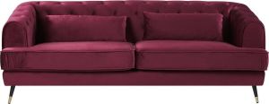 Beliani SLETTA Chesterfield bank 2-zits rood Fluweel