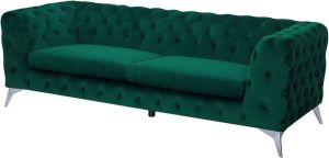 Beliani SOTRA Chesterfield bank Groen Fluweel