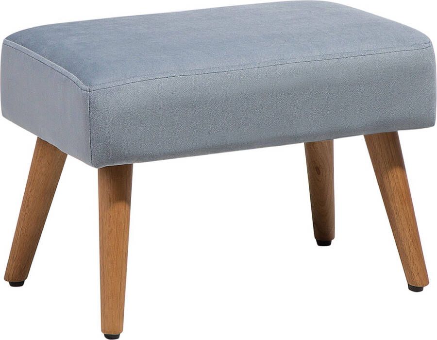 Beliani TAKOMA Hocker Grijs Fluweel