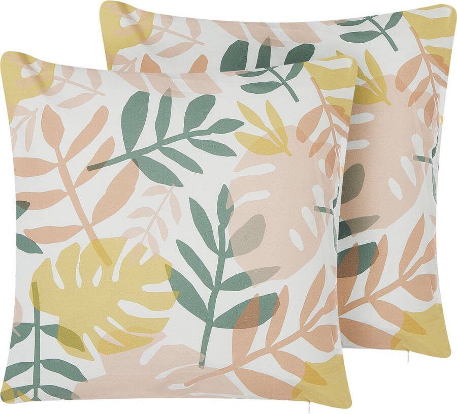Beliani TEGEA Tuinkussen set van 2 Multicolor Polyester