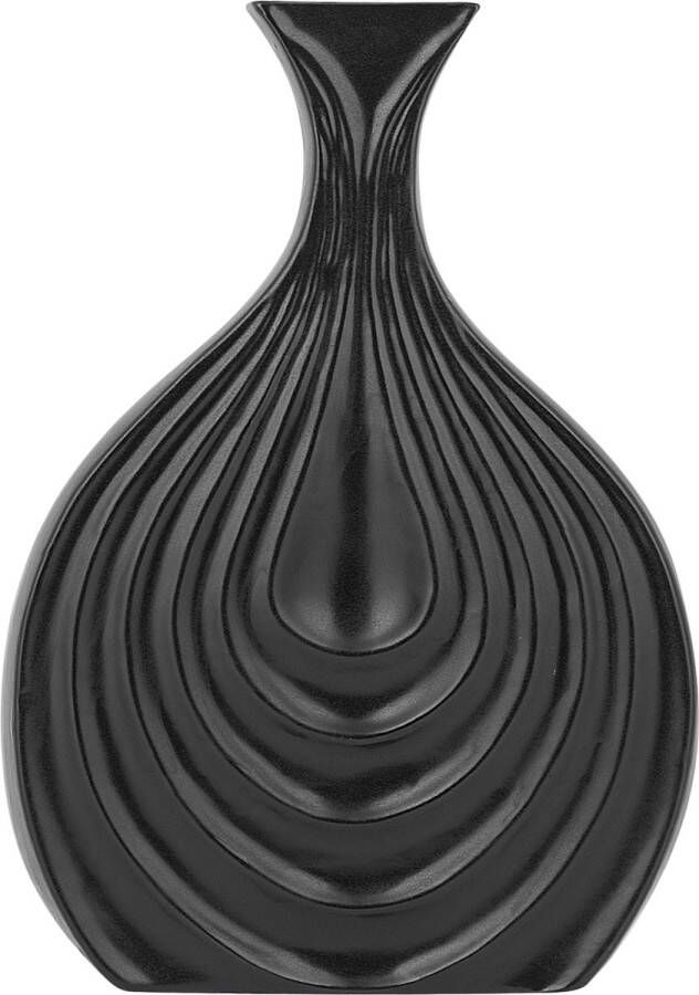 Beliani THAPSUS Decoratieve vaas zwart Keramiek
