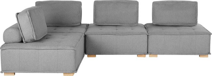 Beliani TIBRO Hoekbank Grijs Universeel Polyester