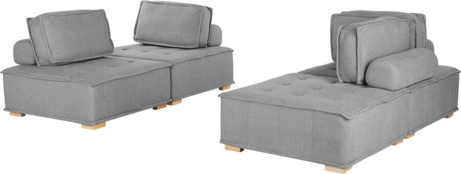 Beliani TIBRO Modulaire sofa grijs Kunststof