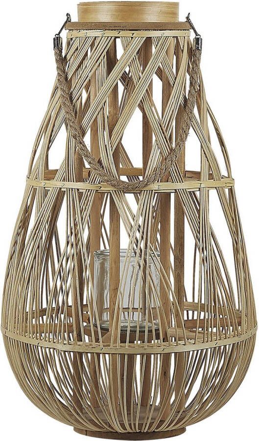 Beliani TONGA Lantaarn Lichte houtkleur Bamboehout
