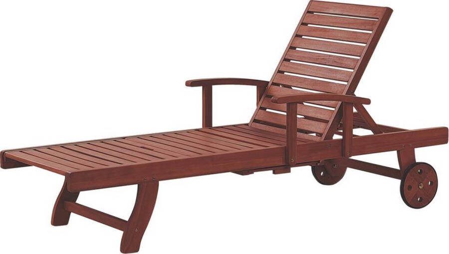 Beliani Toscana Tuinligstoel-donkere Houtkleur-acaciahout