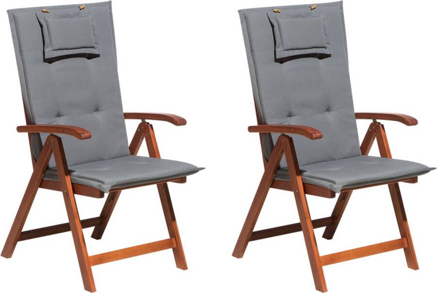 Beliani TOSCANA Set of 2 Chairs Donkere houtkleur Acaciahout
